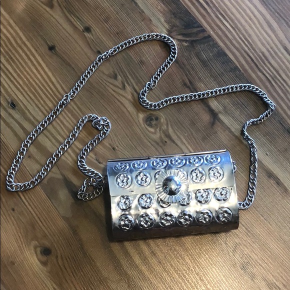 Anthropologie Handbags - Anthropologie  Silver tone Metal Purse